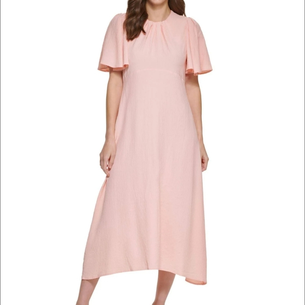 Calvin Klein Womens Flutter-Sleeve Midi Dress Sz 2‎